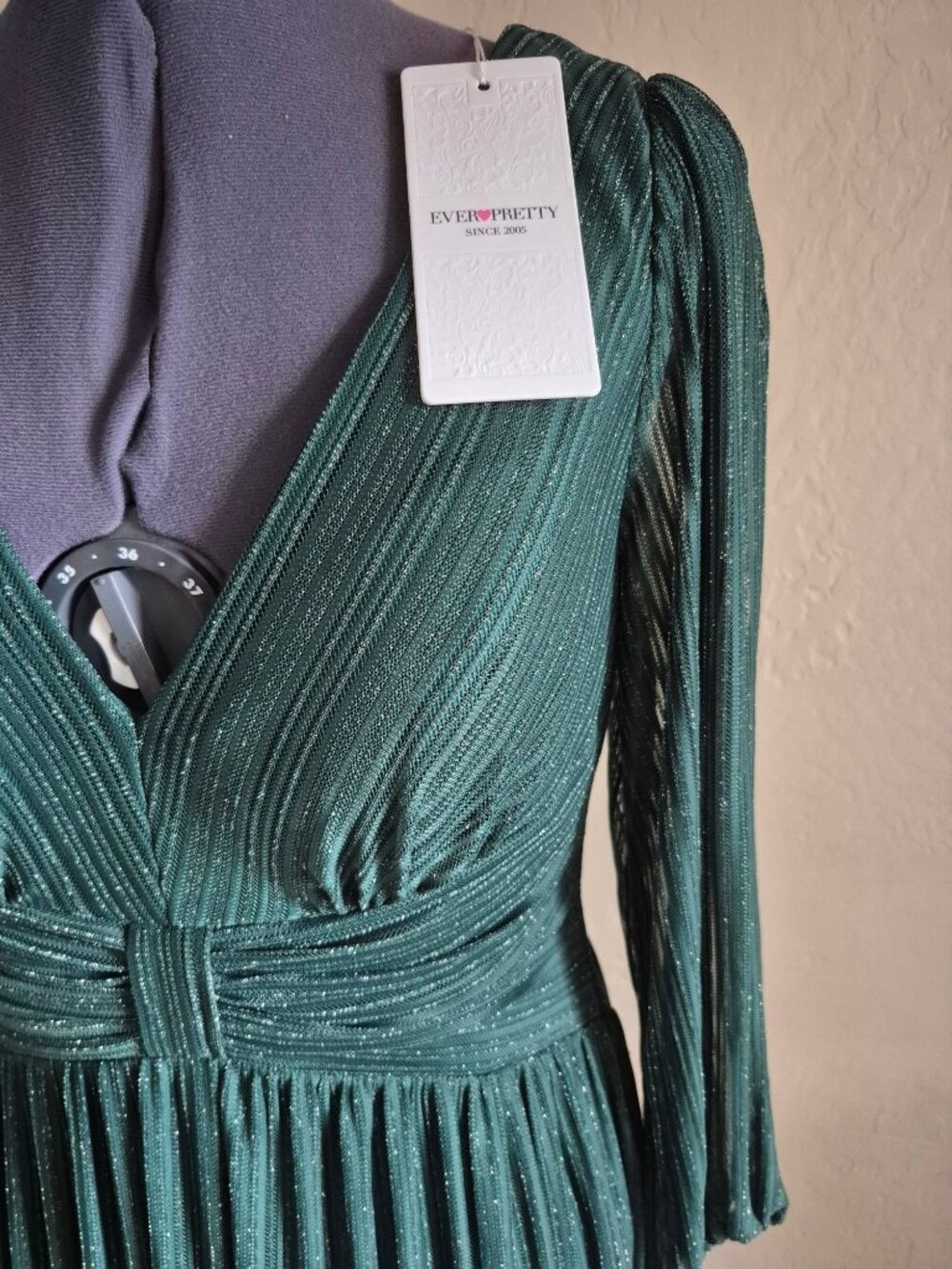 Ever Pretty Green Sparkle Maxi Dress Size M - Picture 2 of 7